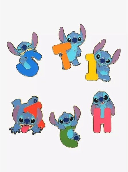 SPILLA MISTERY BOX CON LETTERE E POSE STITCH - DISNEY LOUNGEFLY
