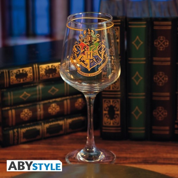 Bicchiere con stelo con l'emblema di Hogwarts - Harry Potter