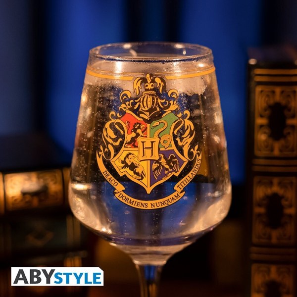 Bicchiere con stelo con l'emblema di Hogwarts - Harry Potter