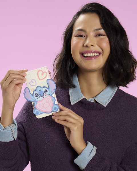 PORTA CARTE DI CREDITO GRANDE STITCH & ANGELO BE MINE - DISNEY LOUNGEFLY