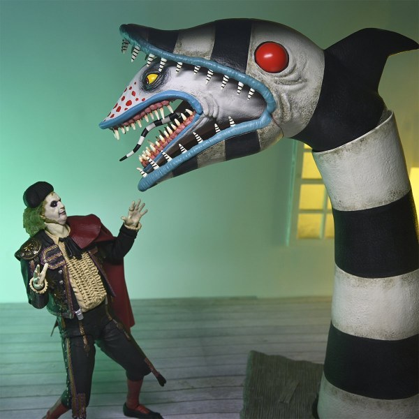BEETLEJUICE BEETLEJUICE - ACTION FIGURE IN SCALA 7" - ULTIMATE "MATADOR" BEETLEJUICE E SANDWORM 2 PK