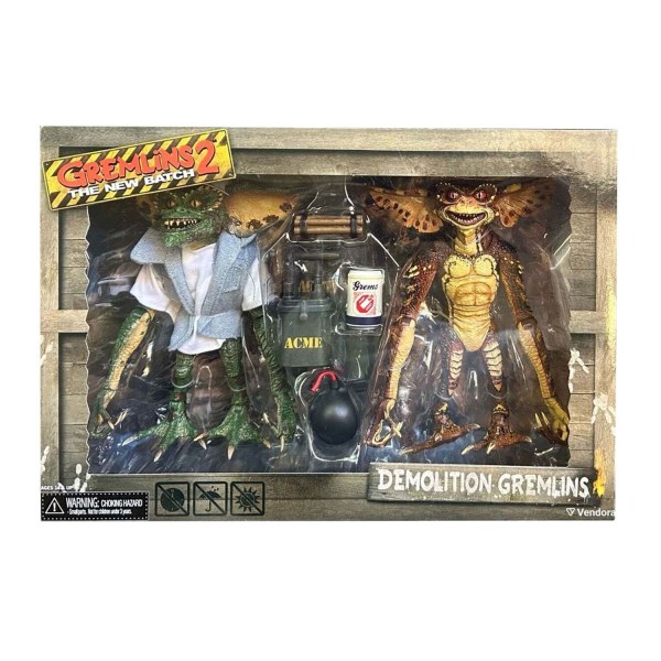 GREMLINS 2 - IL NUOVO LOTTO ACTION FIGURE IN SCALA 7" - GREMLIN DEMOLITORE CONFEZIONE DA 2