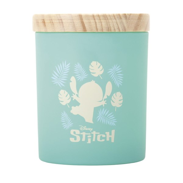 Candela in legno Stitch con foglia di palma e mela malese - Disney Lilo & Stitch