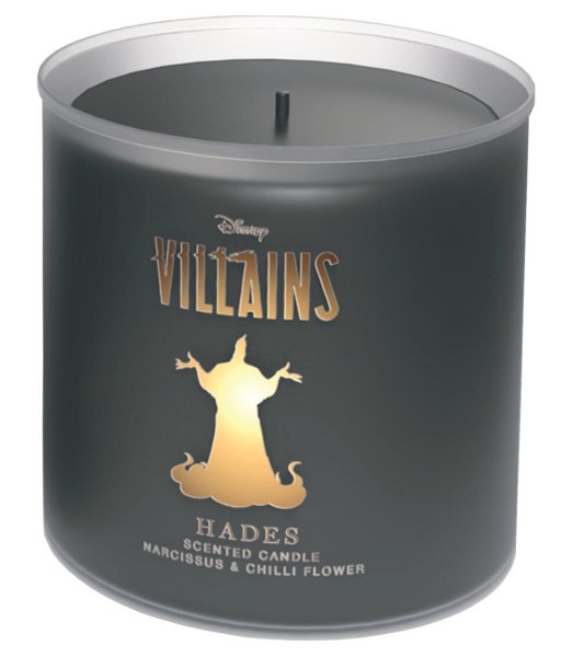 CANDELA IN VETRO DISNEY HADES CON FIORE DI NARCISO E PEPERONCINO