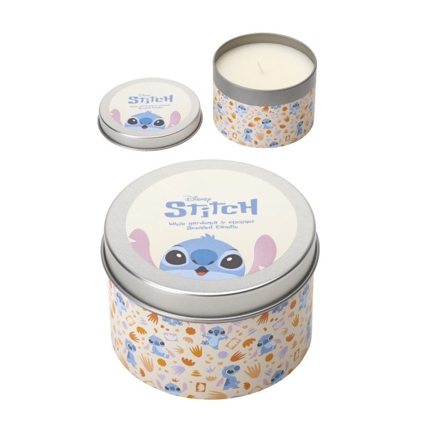 Candela in metallo Stitch bianco gardena e cocco - Disney Lilo & Stitch