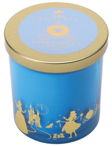 Candela in vetro Disney Cenerentola con coperchio, Gardenia e Zucca