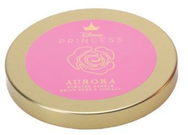 Candela in vetro con coperchio - Disney La bella addormentata, rosa selvatica e vaniglia