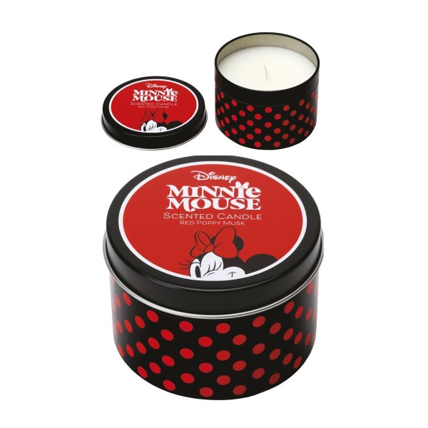 Candela in metallo Minnie papavero rosso muschio - Disney Topolino e amici