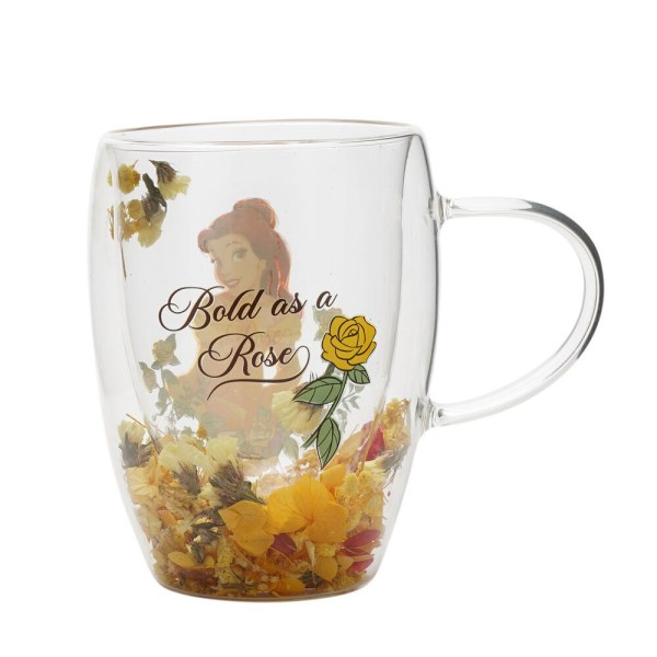 Tazza in vetro con motivo floreale Belle - Disney Pastel Princess