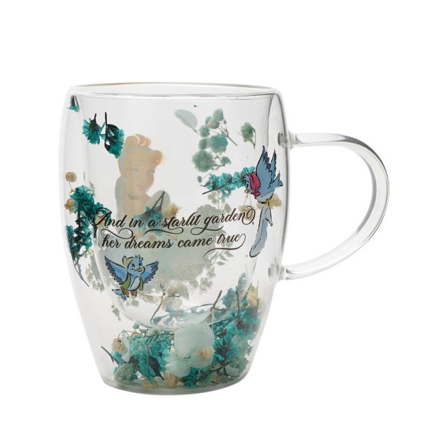 tazza decorativa floreale in vetro con motivo Disney Princess Cenerentola