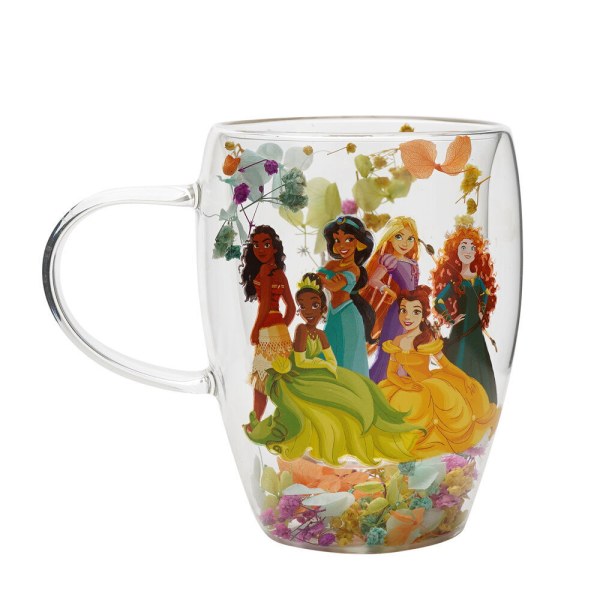 tazza decorativa in vetro con motivo floreale Disney Princess