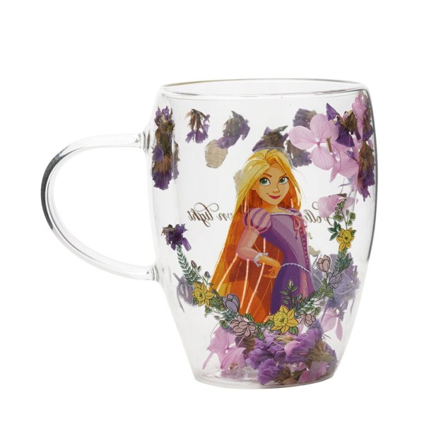 tazza decorativa in vetro floreale Disney Rapunzel