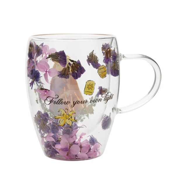 tazza decorativa in vetro floreale Disney Rapunzel