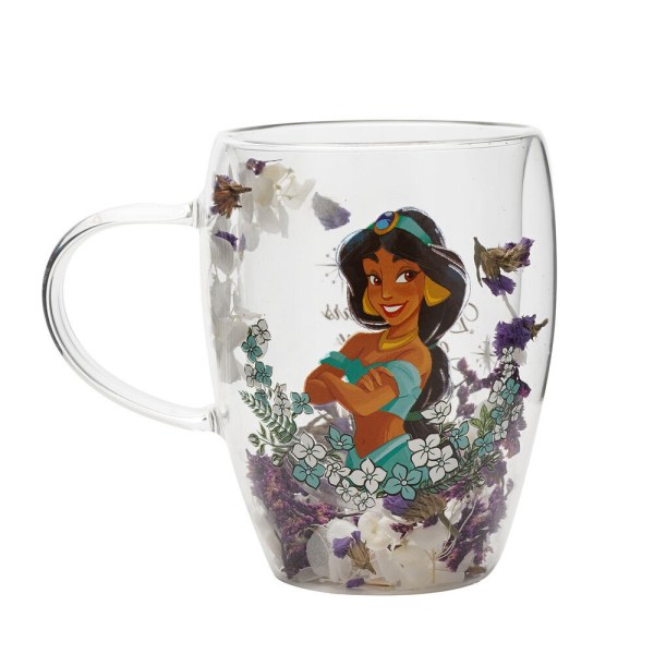 Tazza in vetro con motivo floreale Jasmine - Disney Pastel Princess