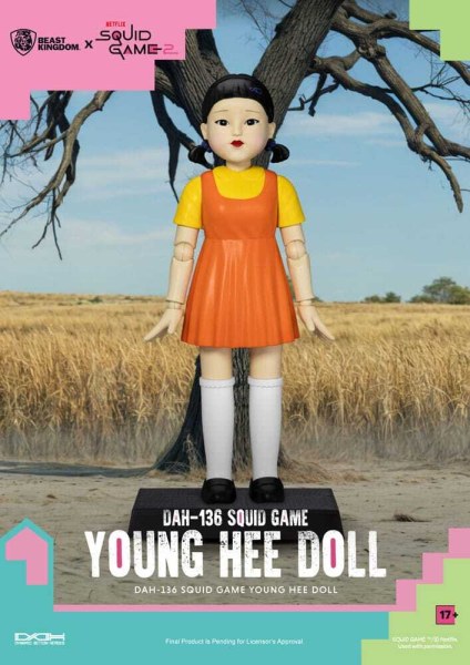 Figurina sonora del gioco del calamaro Young Hee Doll 30 cm