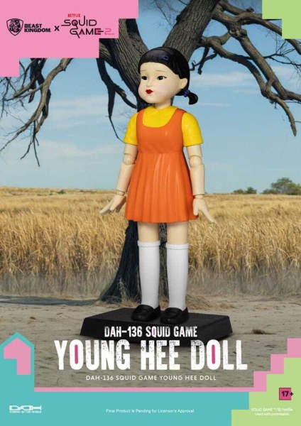 Figurina sonora del gioco del calamaro Young Hee Doll 30 cm