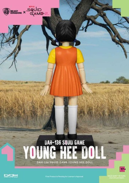 Figurina sonora del gioco del calamaro Young Hee Doll 30 cm