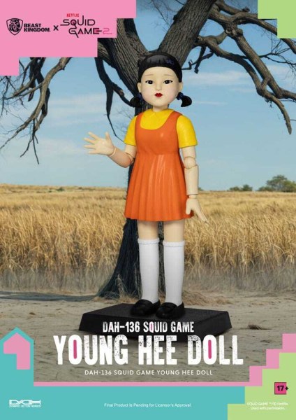 Figurina sonora del gioco del calamaro Young Hee Doll 30 cm
