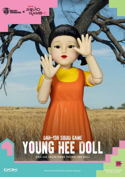 Figurina sonora del gioco del calamaro Young Hee Doll 30 cm