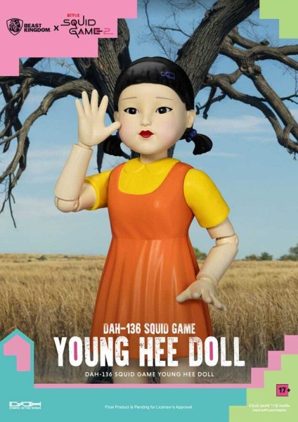 Figurina sonora del gioco del calamaro Young Hee Doll 30 cm