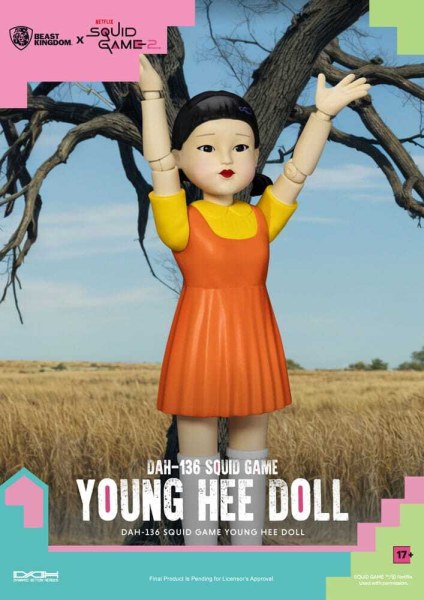 Figurina sonora del gioco del calamaro Young Hee Doll 30 cm