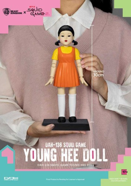 Figurina sonora del gioco del calamaro Young Hee Doll 30 cm