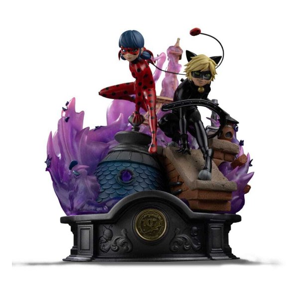 Deluxe Art Scale Lady Bug e Cat Noir 23 cm  firmata - Iron Studios Miraculous