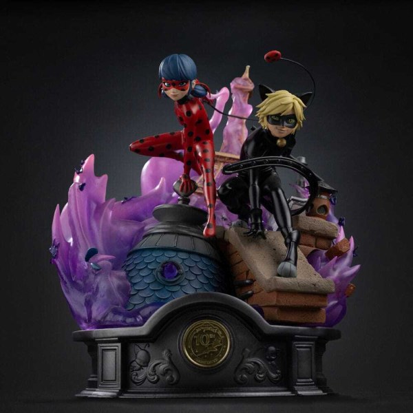 Deluxe Art Scale Lady Bug e Cat Noir 23 cm  firmata - Iron Studios Miraculous