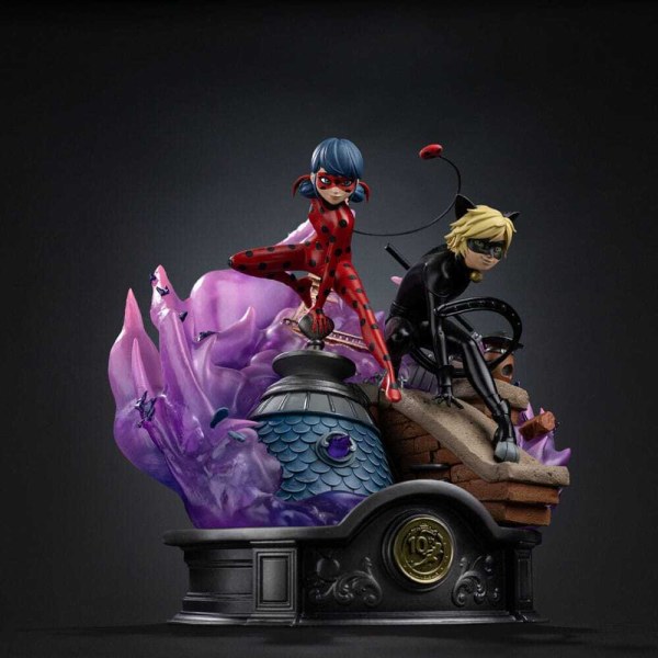 Deluxe Art Scale Lady Bug e Cat Noir 23 cm  firmata - Iron Studios Miraculous