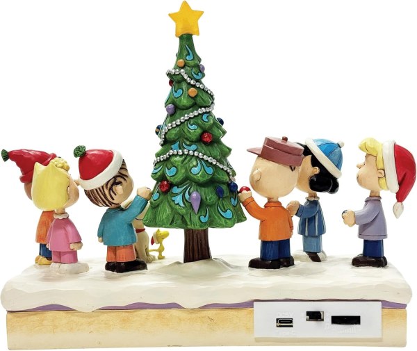 O Natale Tree: Statuina musicale Natale a LED Charlie Brown & Friends - Peanuts