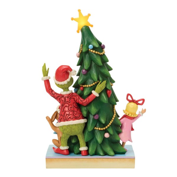 Grinch, Cindy e Max sbirciano dall'albero di Natale - JIM SHORE GRINCH