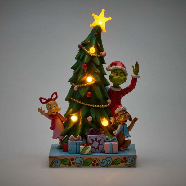 Grinch, Cindy e Max sbirciano dall'albero di Natale - JIM SHORE GRINCH