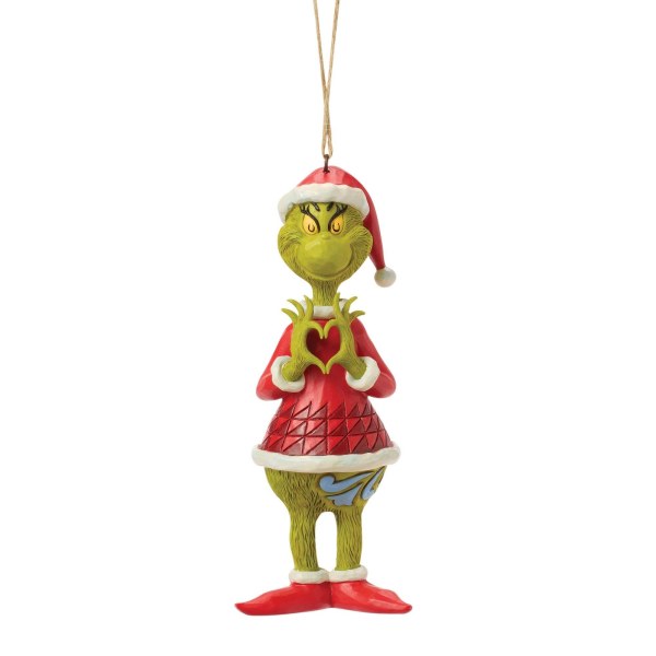 Ornamento a forma di cuore Grinch con mani sospese - JIM SHORE GRINCH