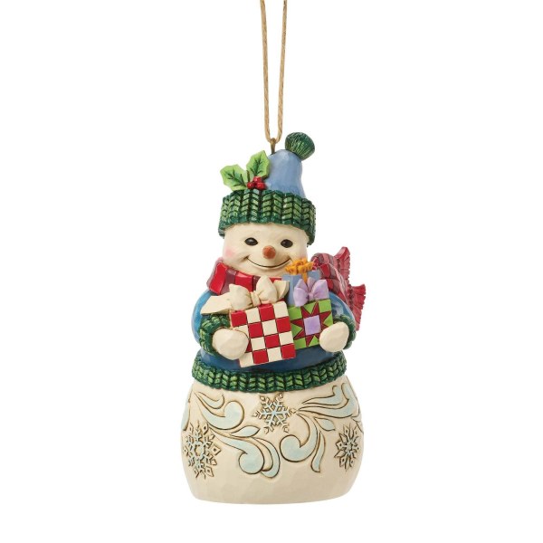 Pupazzo di neve con regali come ornamento appeso - Heartwood Creek