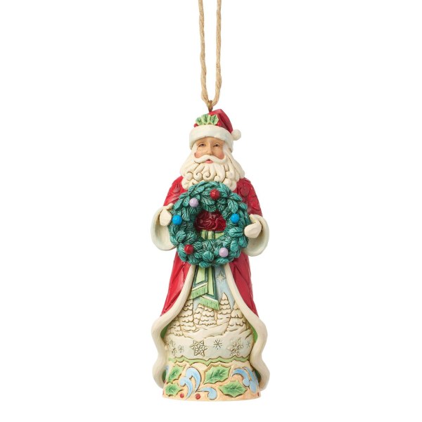 Babbo Natale con ghirlanda ornamentale appesa - Heartwood Creek
