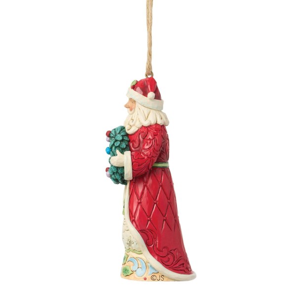 Babbo Natale con ghirlanda ornamentale appesa - Heartwood Creek