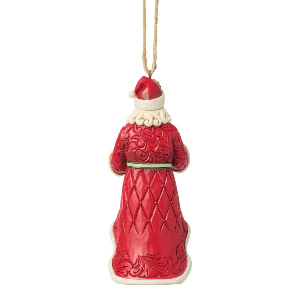 Babbo Natale con ghirlanda ornamentale appesa - Heartwood Creek