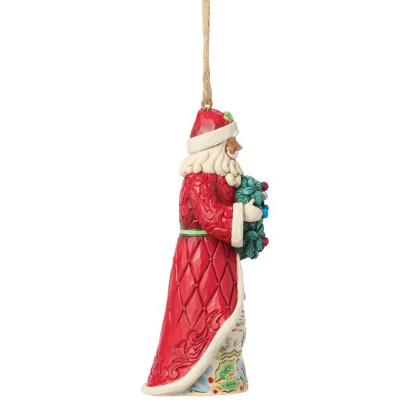 Babbo Natale con ghirlanda ornamentale appesa - Heartwood Creek