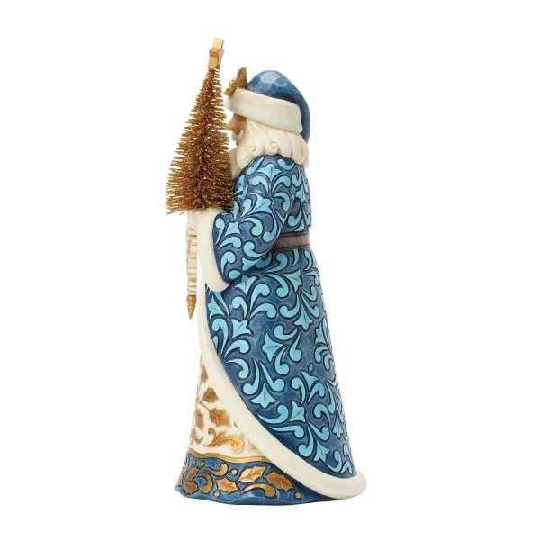 Babbo Natale blu e oro con albero di sisal dorato - Heartwood Creek