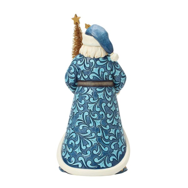 Babbo Natale blu e oro con albero di sisal dorato - Heartwood Creek