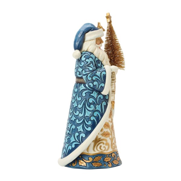 Babbo Natale blu e oro con albero di sisal dorato - Heartwood Creek