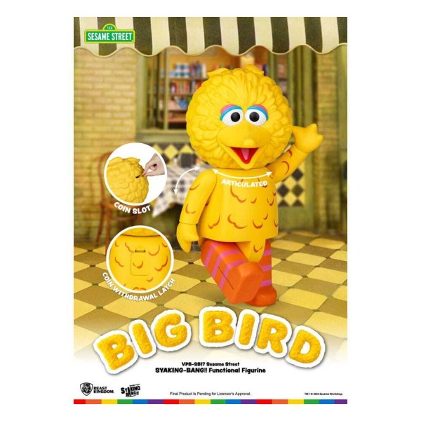 Salvadanaio in PVC Big Bird della serie Sesame Street Syaking Bang, 49 cm