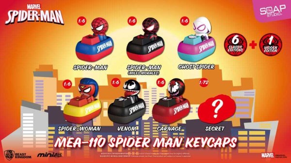 Assortimento di figurine Spider Man Mini Egg Attack Blind Box keycaps 5 cm (6)
