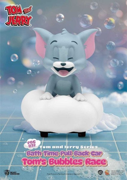 Tom & Jerry Pull Back Car Series - Confezione da 6 macchinine a frizione, confezione cieca per l'ora del bagno