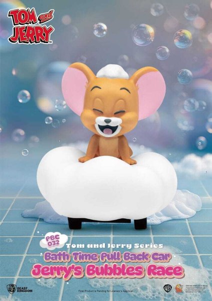 Tom & Jerry Pull Back Car Series - Confezione da 6 macchinine a frizione, confezione cieca per l'ora del bagno