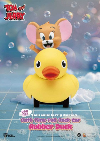 Tom & Jerry Pull Back Car Series - Confezione da 6 macchinine a frizione, confezione cieca per l'ora del bagno