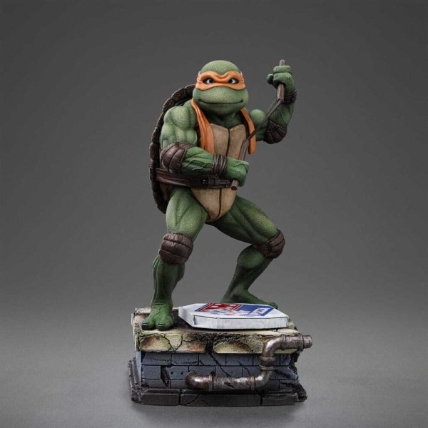 Statua in scala 1/10 delle Tartarughe Ninja, Art Scale Michelangelo, 19 cm