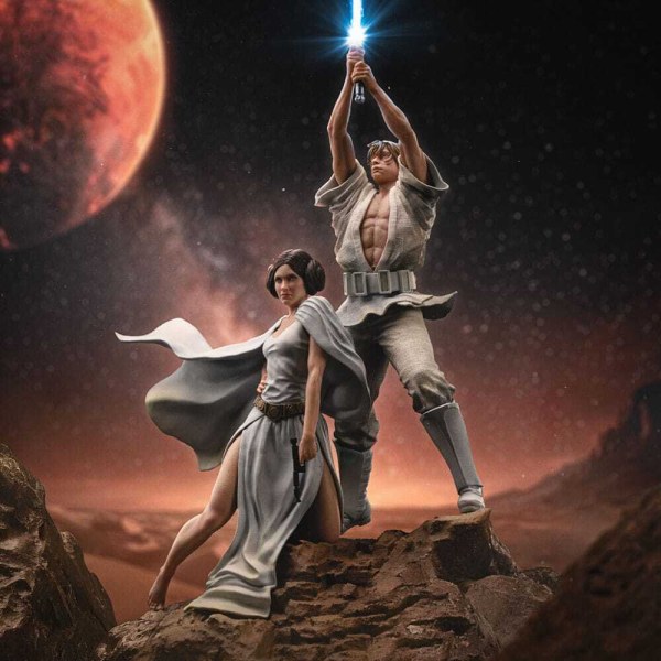 Statuetta Star Wars 1/10 Deluxe Art Scale Luke e Leia 41 cm
