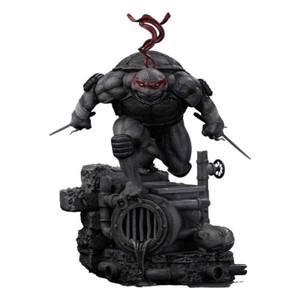 Statuetta Tartarughe Ninja 1/10 Art Scale Raffaello Variante Bianco e Nero 26 cm