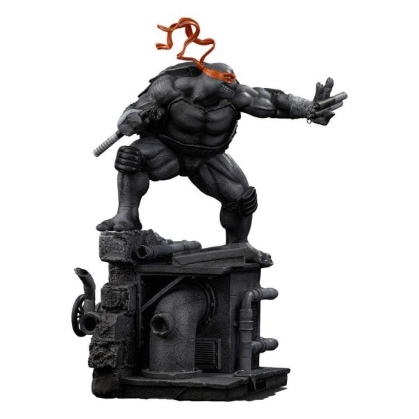 Statuetta Tartarughe Ninja 1/10 Art Scale Michelangelo Variante Bianco e Nero 26 cm
